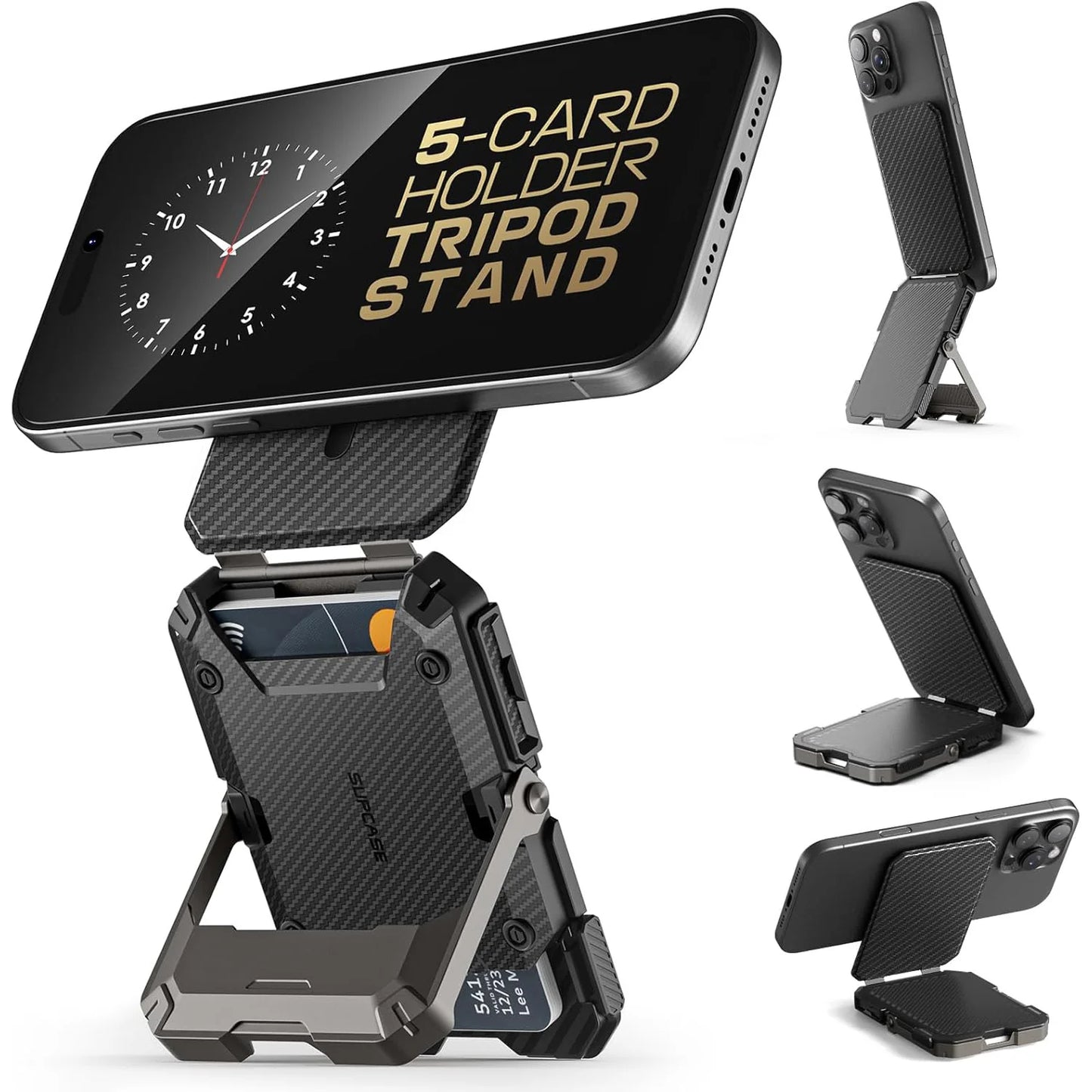 MagFlip Magnetic Wallet with Stand-Carbon