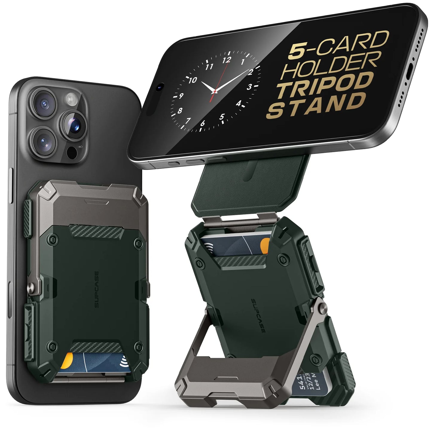 MagFlip Magnetic Wallet with Stand-Dark Green