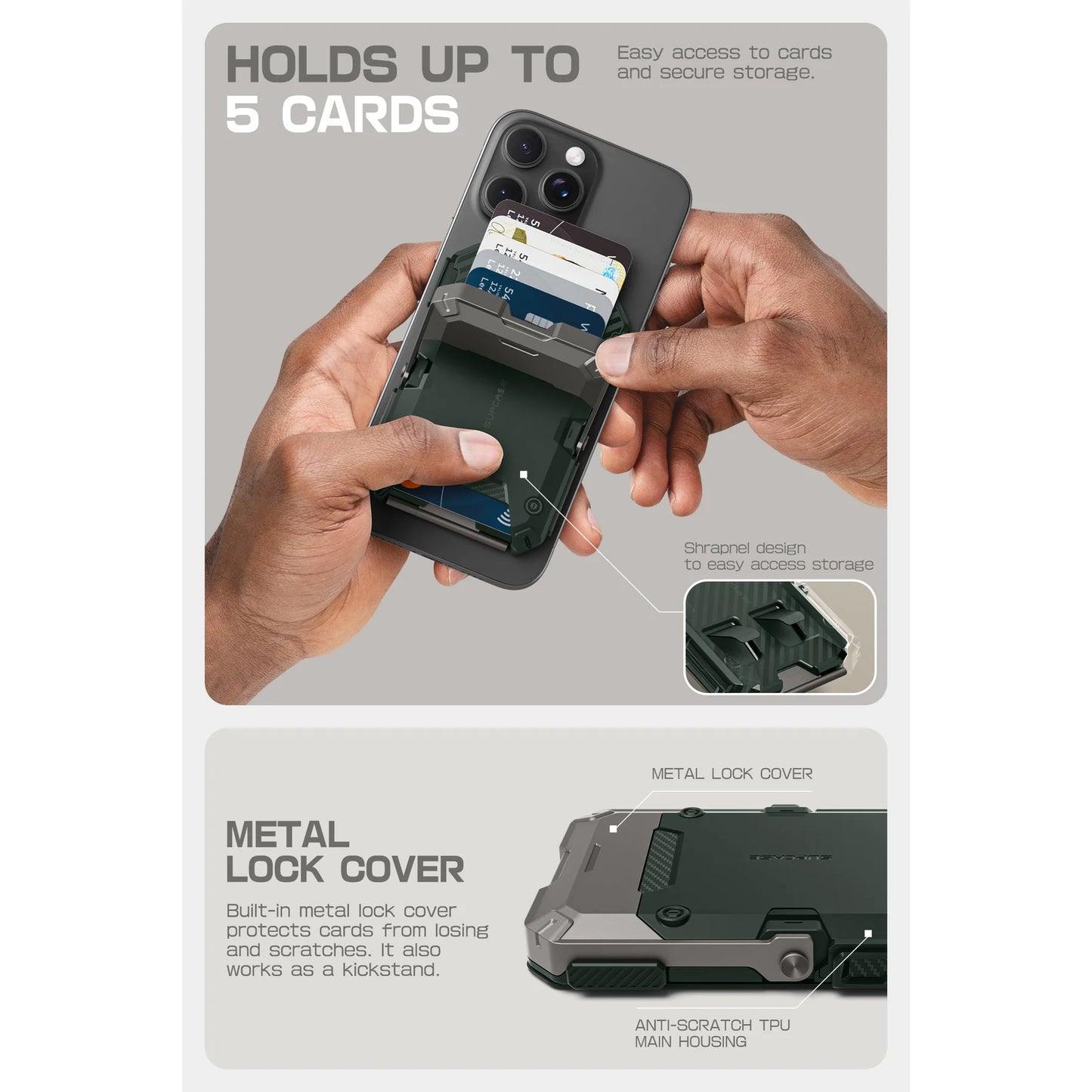 MagFlip Magnetic Wallet with Stand-Silver
