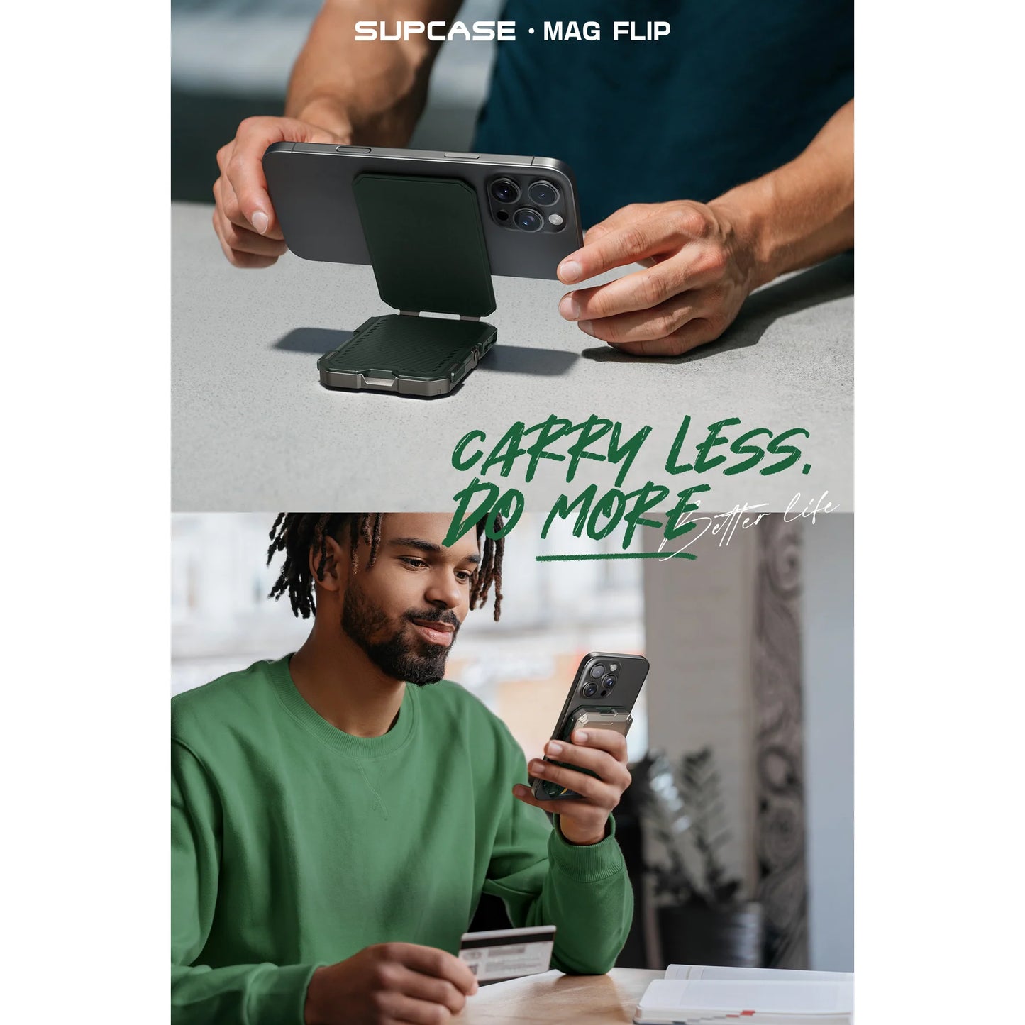 MagFlip Magnetic Wallet with Stand-Carbon