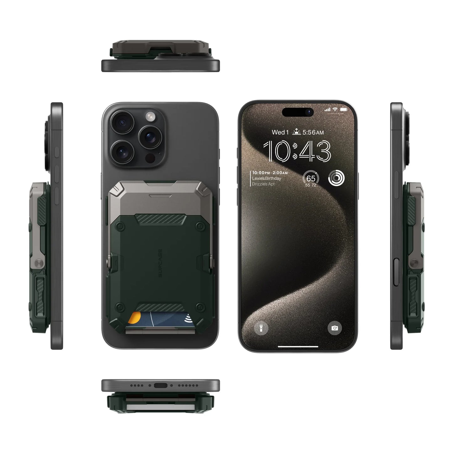 MagFlip Magnetic Wallet with Stand-Dark Green