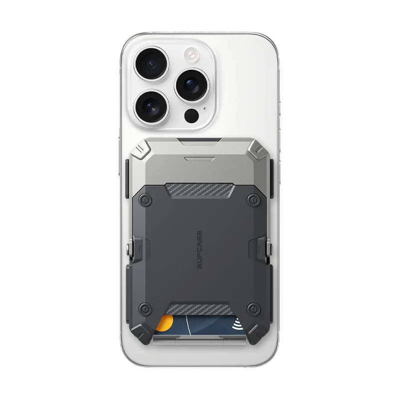 MagFlip Magnetic Wallet with Stand-Silver