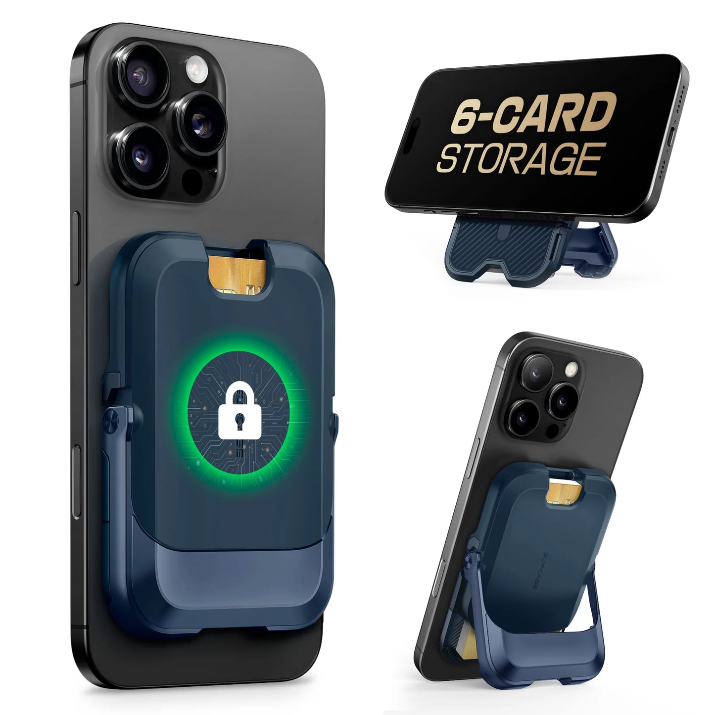 UB Mag Vault Magnetic Wallet with Stand - Blue