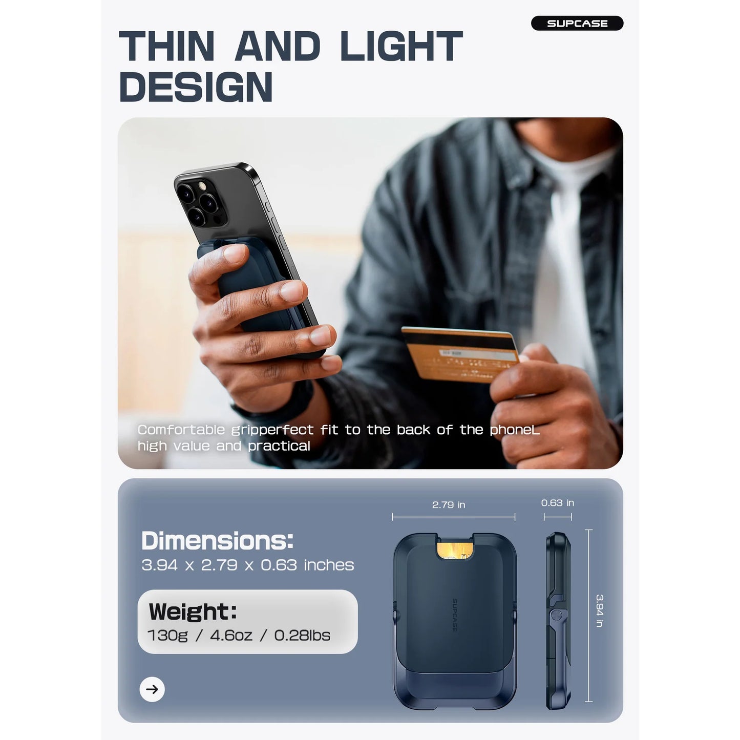 UB Mag Vault Magnetic Wallet with Stand - Blue