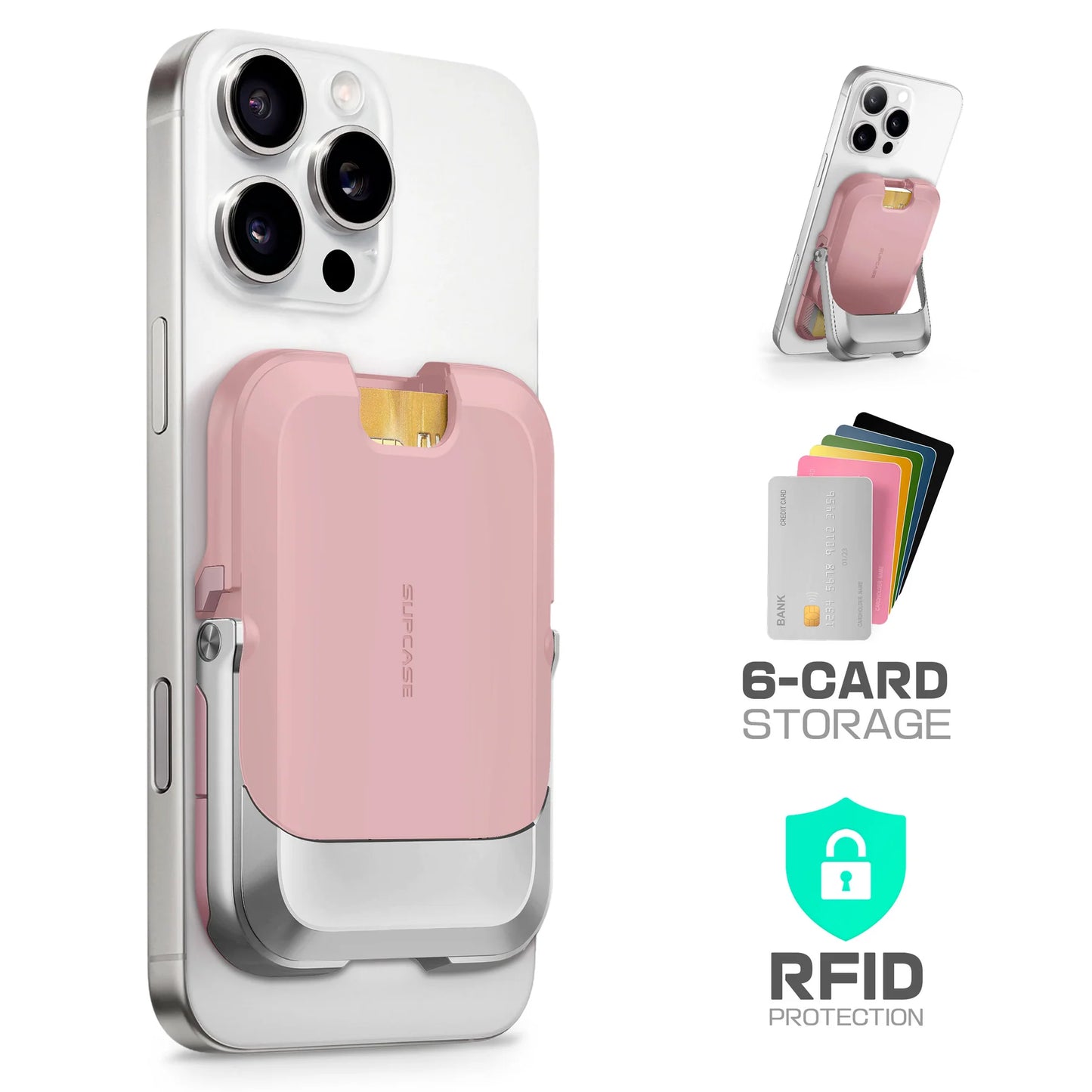 UB Mag Vault Magnetic Wallet with Stand - Blush Pink