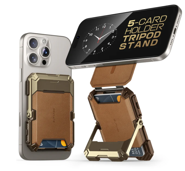 MagFlip Magnetic Wallet with Stand-Brown