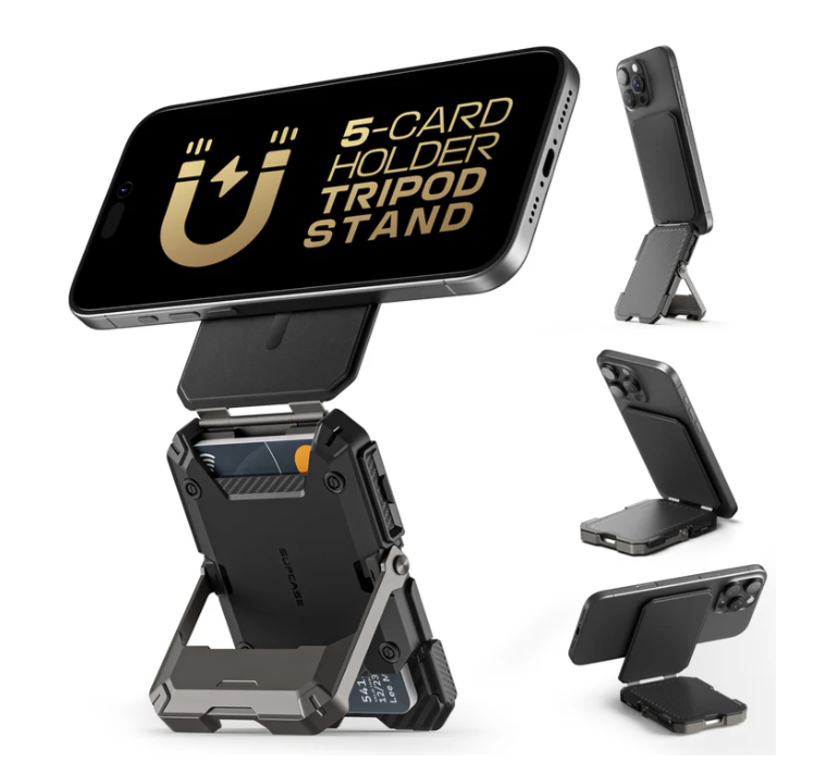 MagFlip Magnetic Wallet with Stand-Black