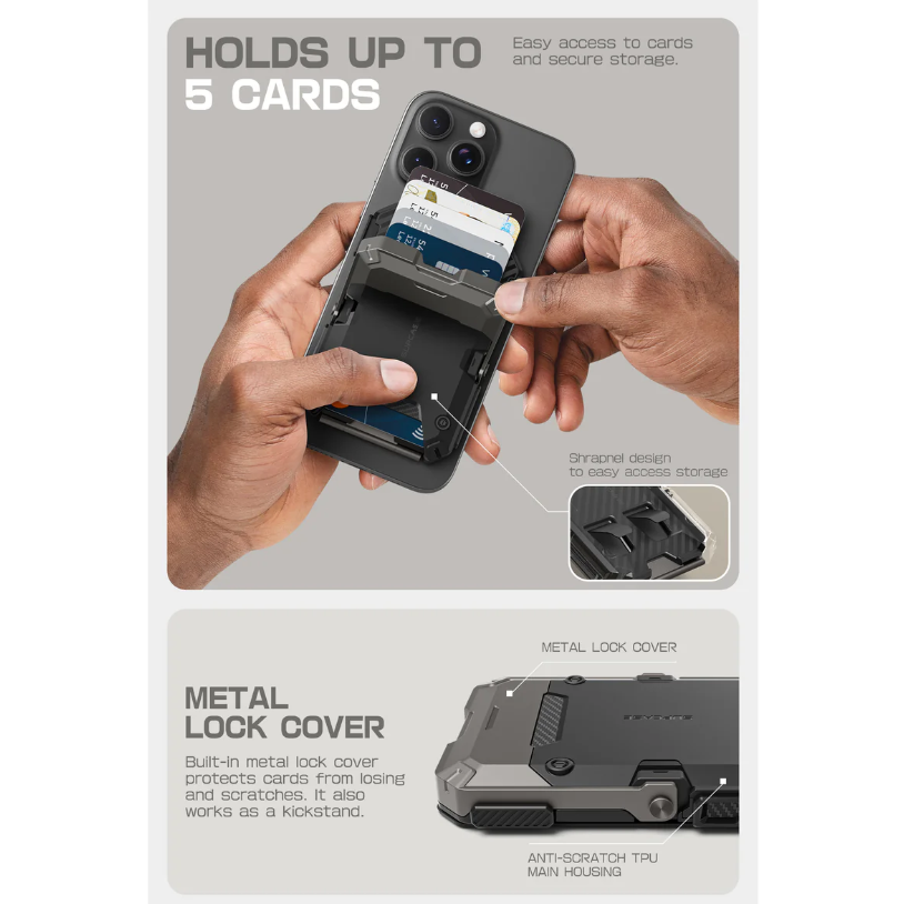 MagFlip Magnetic Wallet with Stand-Black