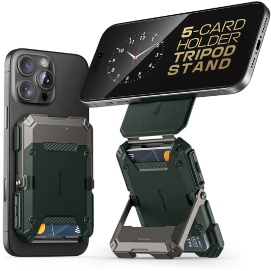 MagFlip Magnetic Wallet with Stand-Dark Green