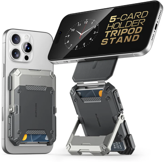 MagFlip Magnetic Wallet with Stand-Silver