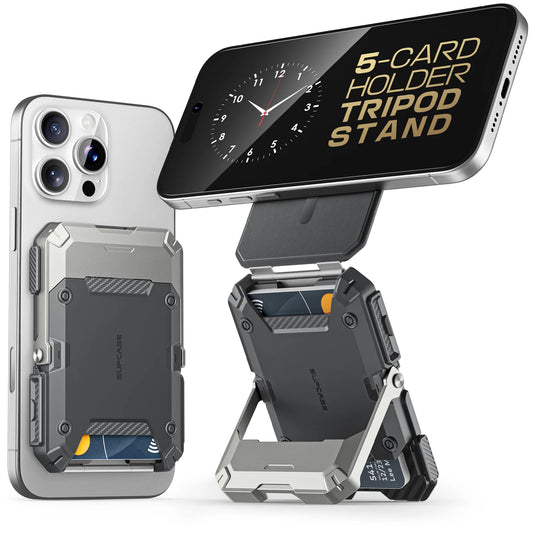 MagFlip Magnetic Wallet with Stand-Silver